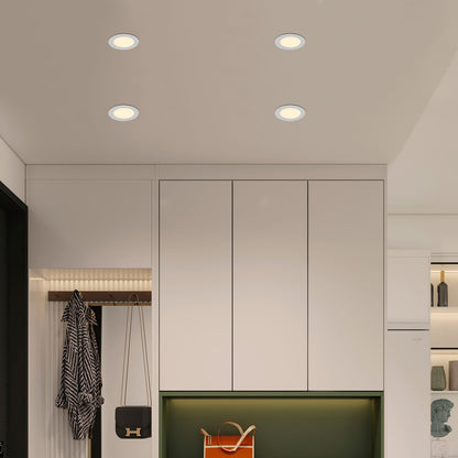 4 Inch White Iron LED Recessed Lights - 12 Pack