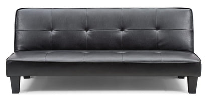 Black Sofa Bed - Beige Foam, 2 Seats for Living Room