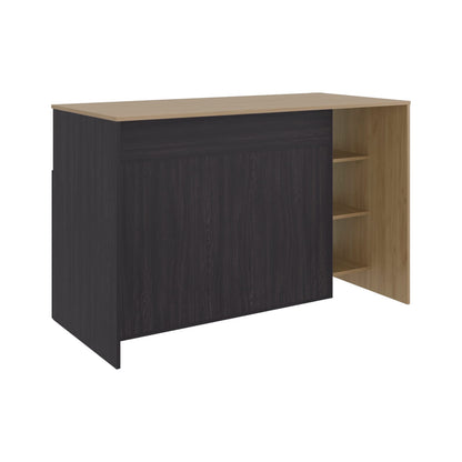 Black & Natural Kitchen Bar with Storage, 35.4" Countertop for Dining Room