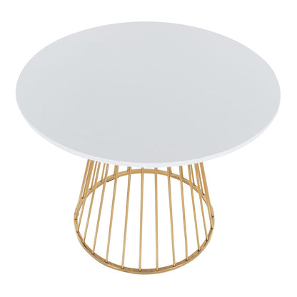 Glam Dining Table with Metal and Wood Finish for Dining Room