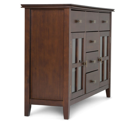 Dark Brown Wood Sideboard Buffet with Storage for Dining Room