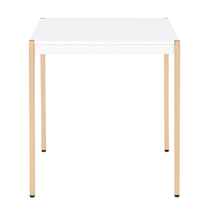 White Gold Square End Table - Modern Living Room Table