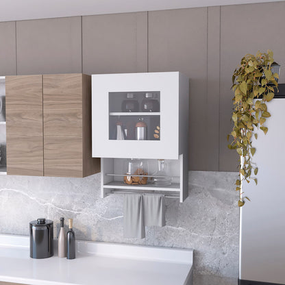 White Kitchen Server with Spice Rack - 28.74" Wide
