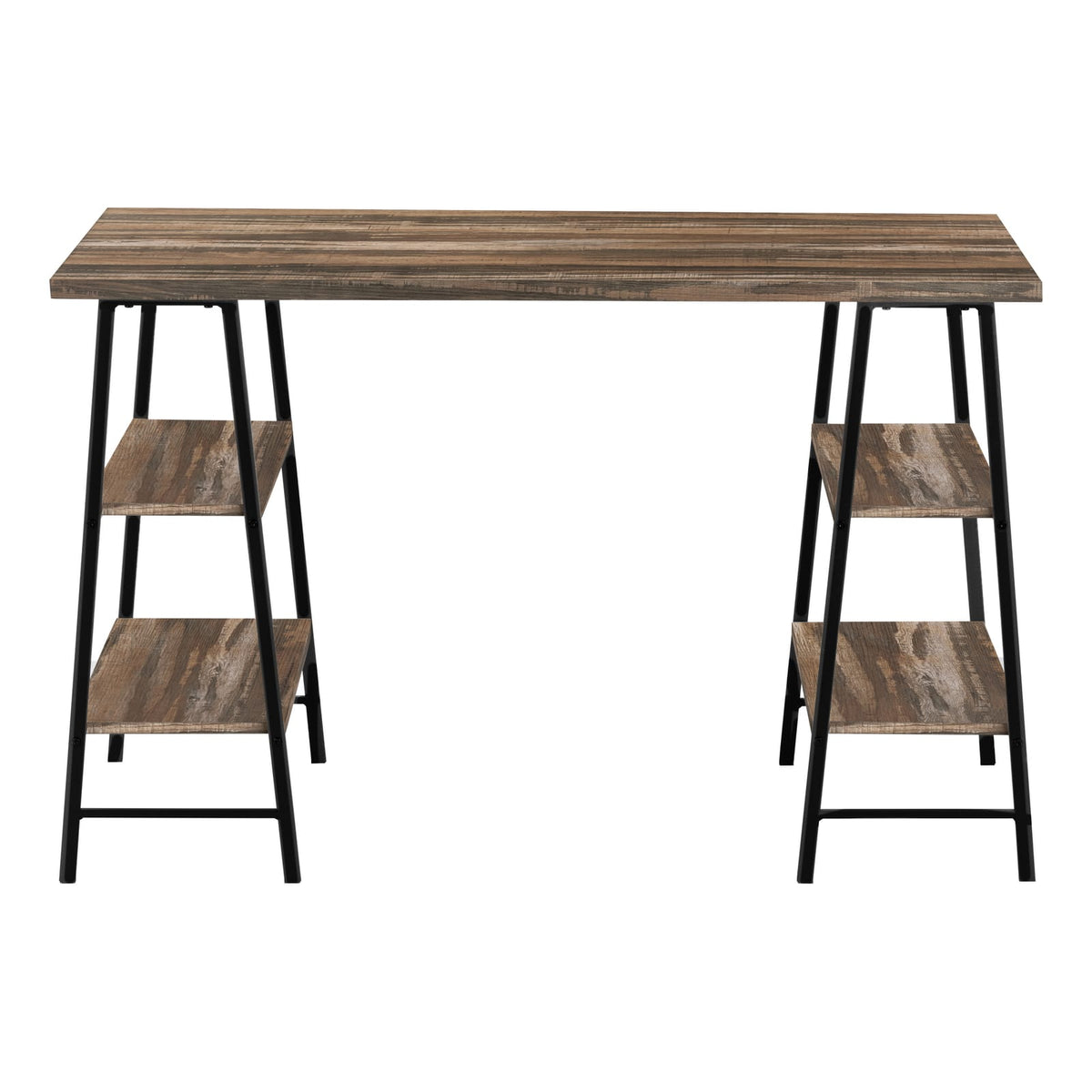 47 inch Industrial Computer Desk with Open Shelves for Home Office