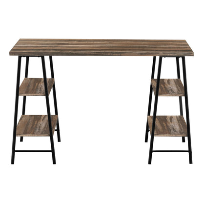 47 inch Industrial Computer Desk with Open Shelves for Home Office
