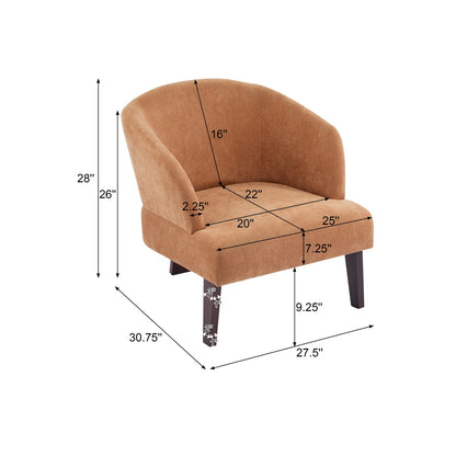 Pumpkin Orange Polyester Accent Chair - Small Modern Lounge Chair for Living Room
