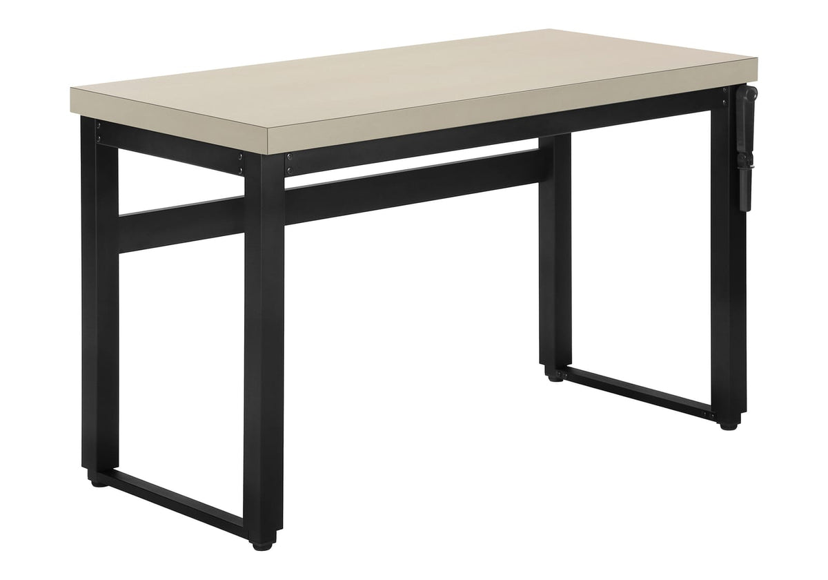 Adjustable Computer Desk - 48" L Taupe Particle Board