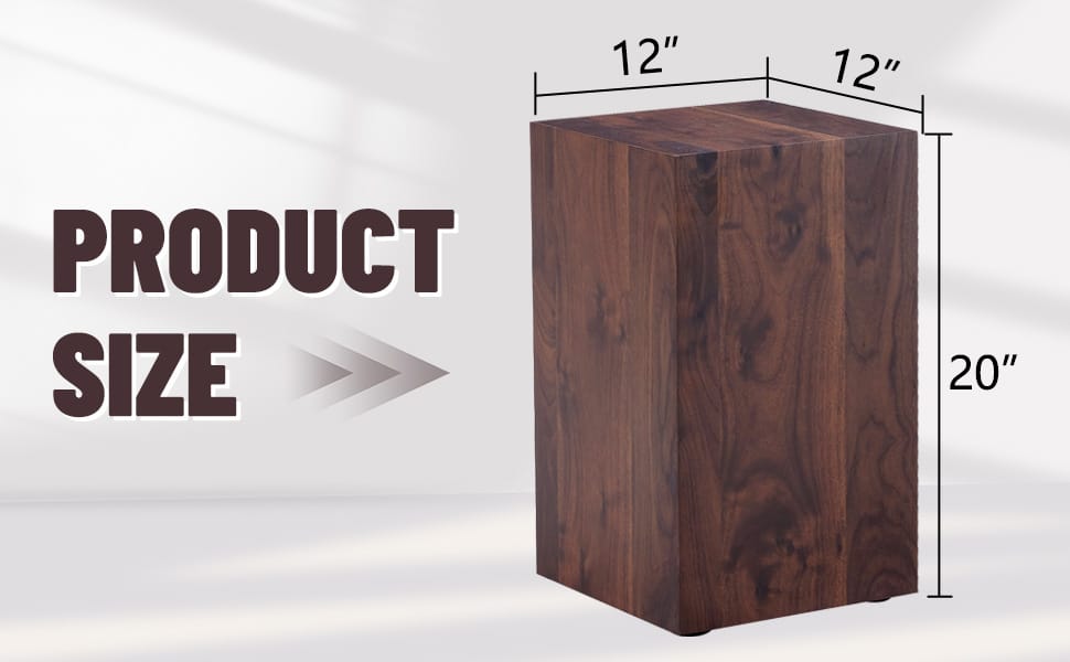 12x12 Walnut Wood Grain Coffee Table - MDF Side Table for Living Room