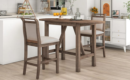 Folding Drop Leaf Dining Table Set with Chairs for Kitchen or Dining Room