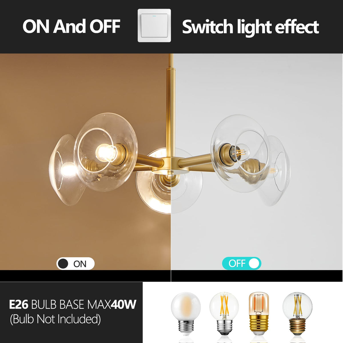 Gold Iron Sputnik Chandelier - 5 Light Pendant