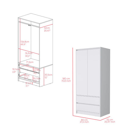 White Bedroom Dresser - 70.87" Wide Storage Cabinet