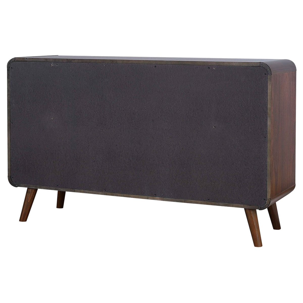 Dark Walnut 6-Drawer Bedroom Dresser - Pine Wood