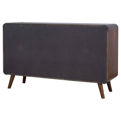 Dark Walnut 6-Drawer Bedroom Dresser - Pine Wood