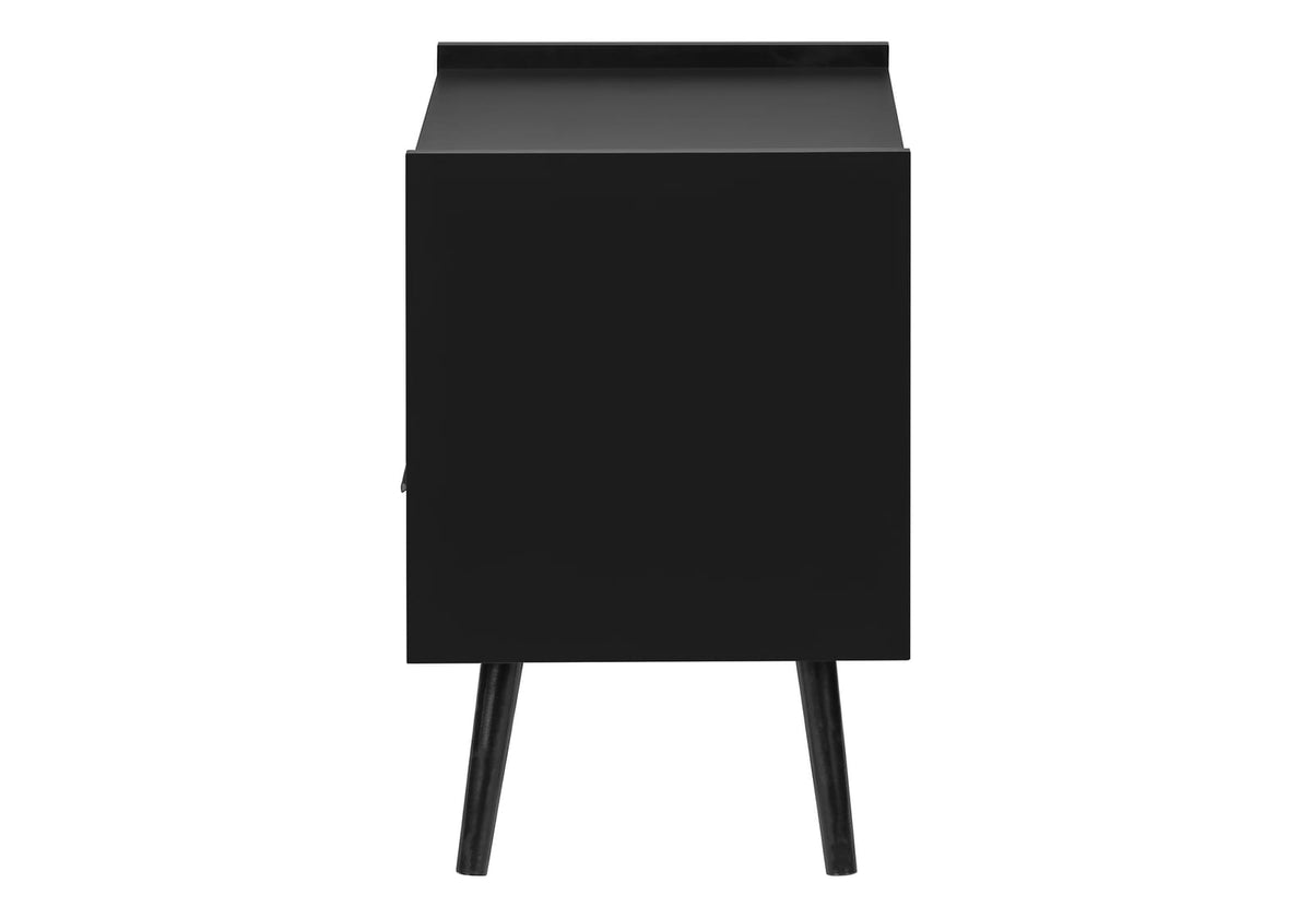 Black Laminate Storage Accent Table - Nightstand & End Table