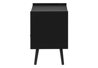 Black Laminate Storage Accent Table - Nightstand & End Table