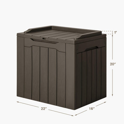 31 Gallon Resin Deck Box - Brown Outdoor Storage