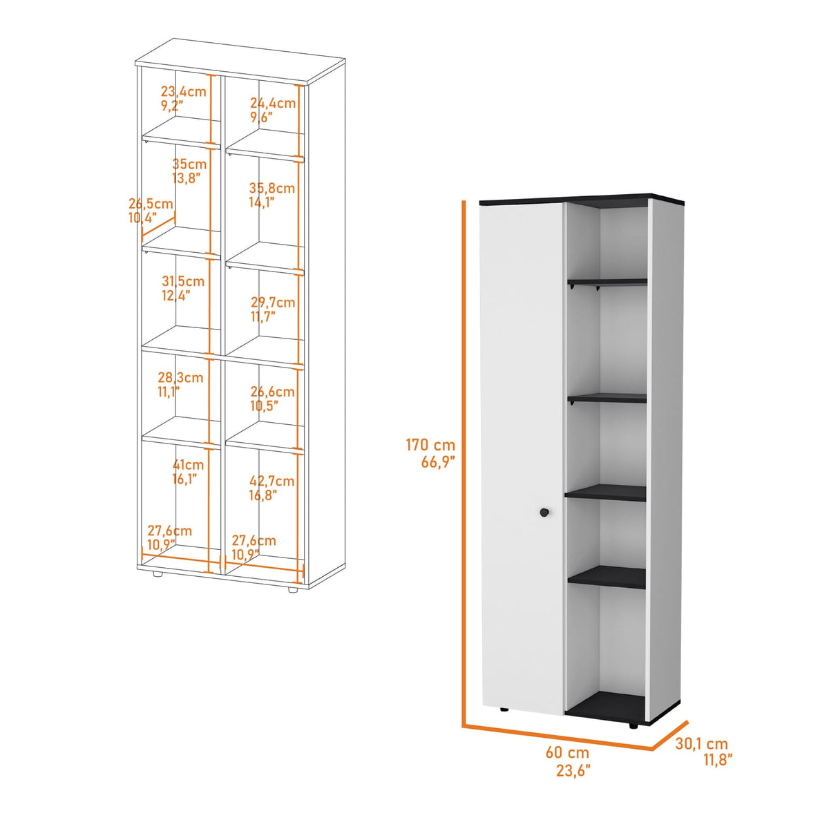 Multi Color Particle Board Kitchen Storage Cabinet with 10 Shelves