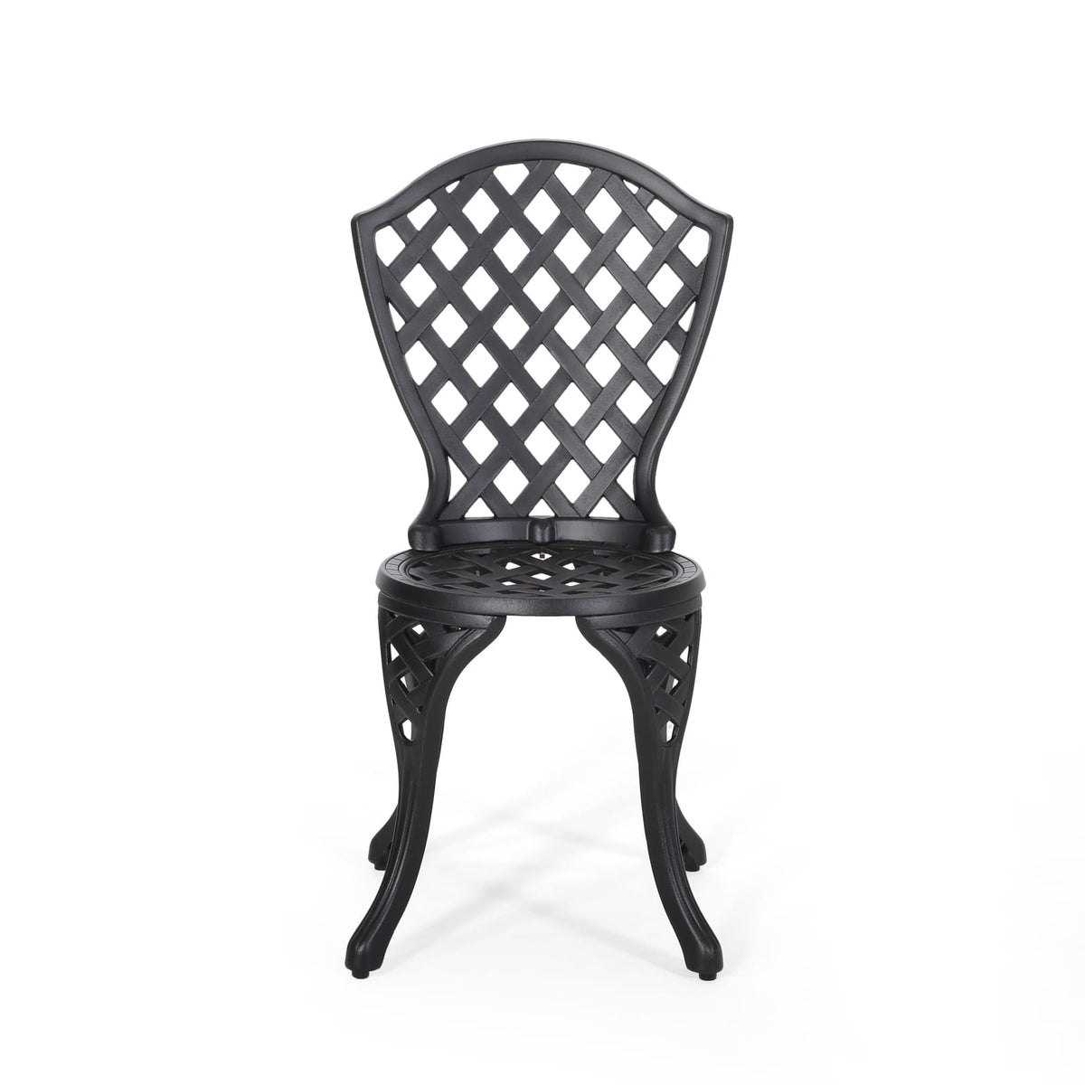 Black Aluminium Bistro Set - 2-Seat Patio Furniture