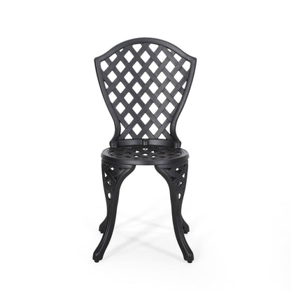 Black Aluminium Bistro Set - 2-Seat Patio Furniture