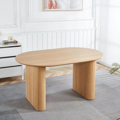 4-6 Person Oak Dining Table - MDF Top