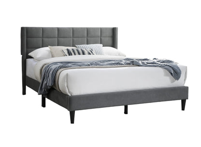 Queen Gray Linen Bed Frame - Modern Bedroom Style