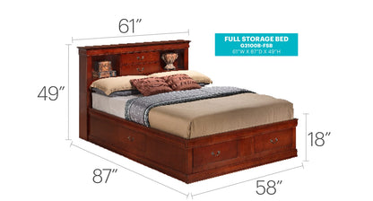 Full Size Cherry Bed Frame - 84" D for Bedrooms