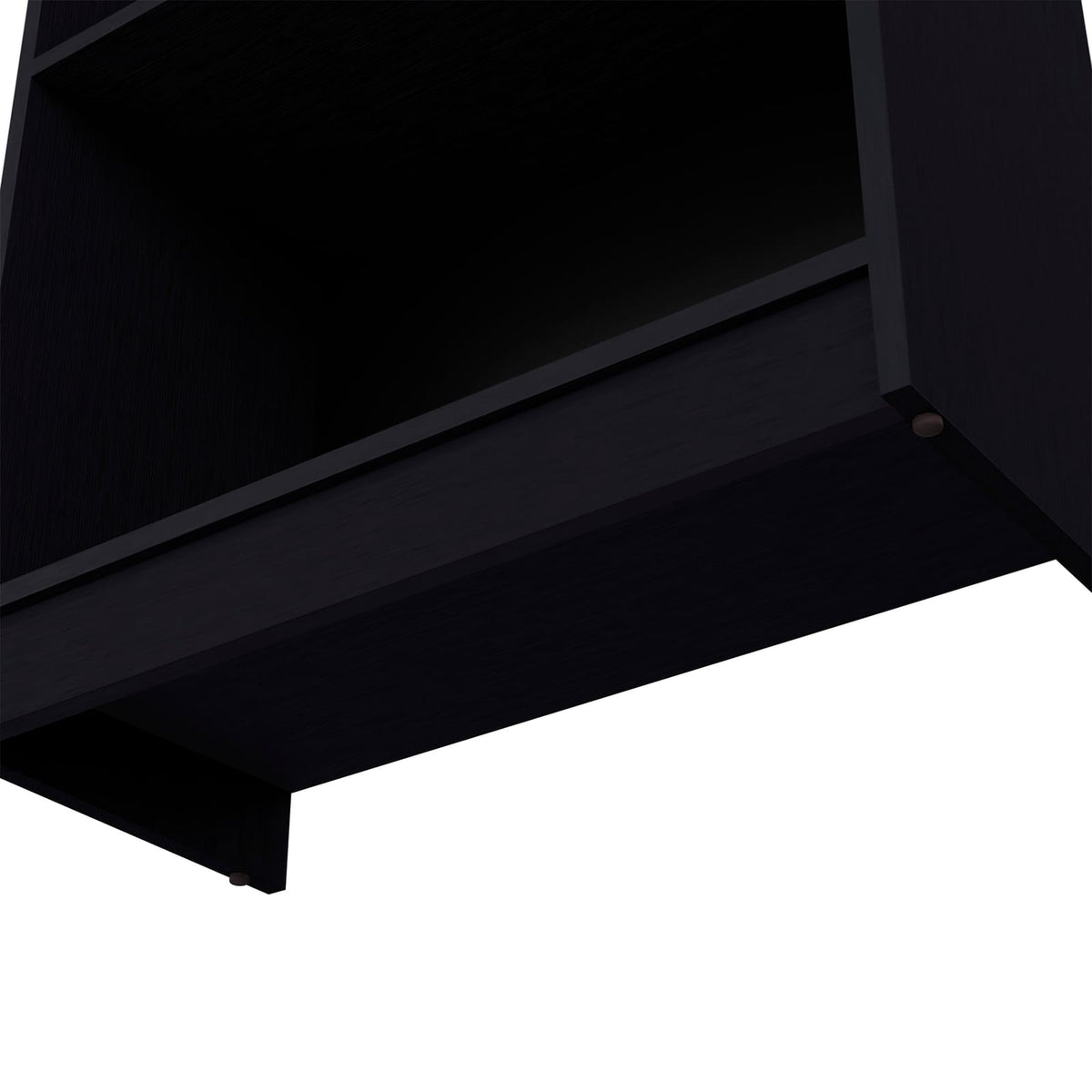 Sutton Bookcase with Tier Storage Shelves - Black Pine