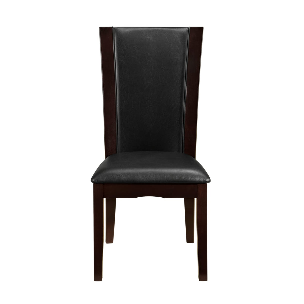 Modern Dark Brown Dining Side Chairs Set of 2 Espresso Finish Wood