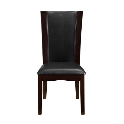 Modern Dark Brown Dining Side Chairs Set of 2 Espresso Finish Wood
