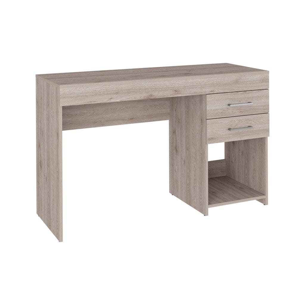 Gray 47.2" Computer Desk with 2 Drawers and Shelf