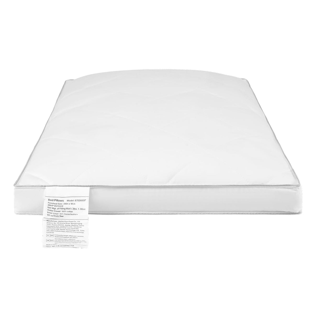 Queen Size Bed Pillows - Soft White Polyester Set of 2