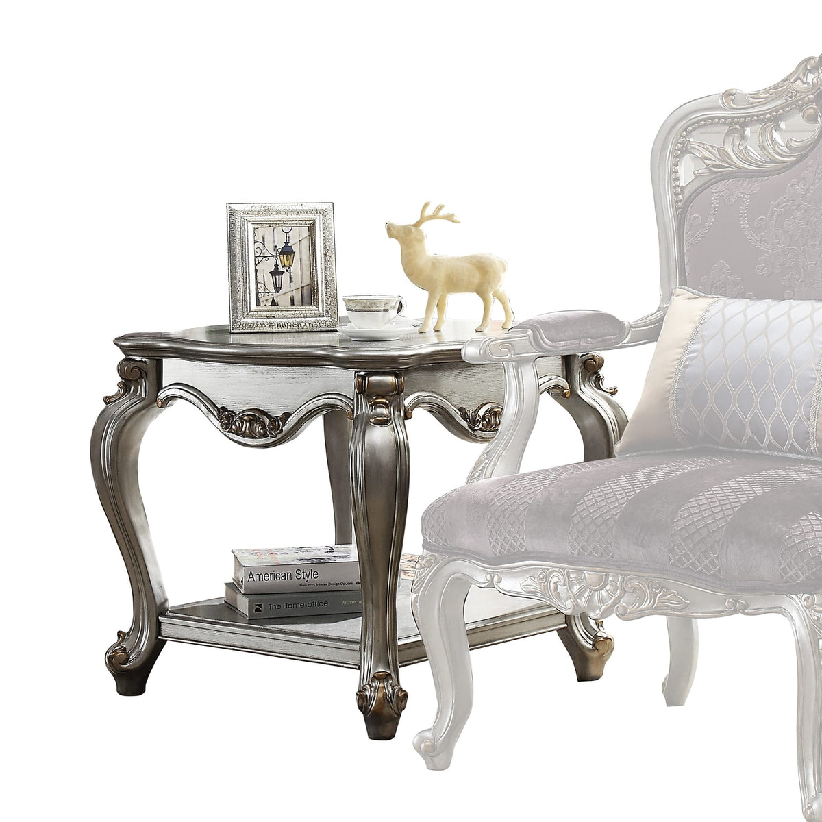 Silver Wood Square End Table - 27" x 27"