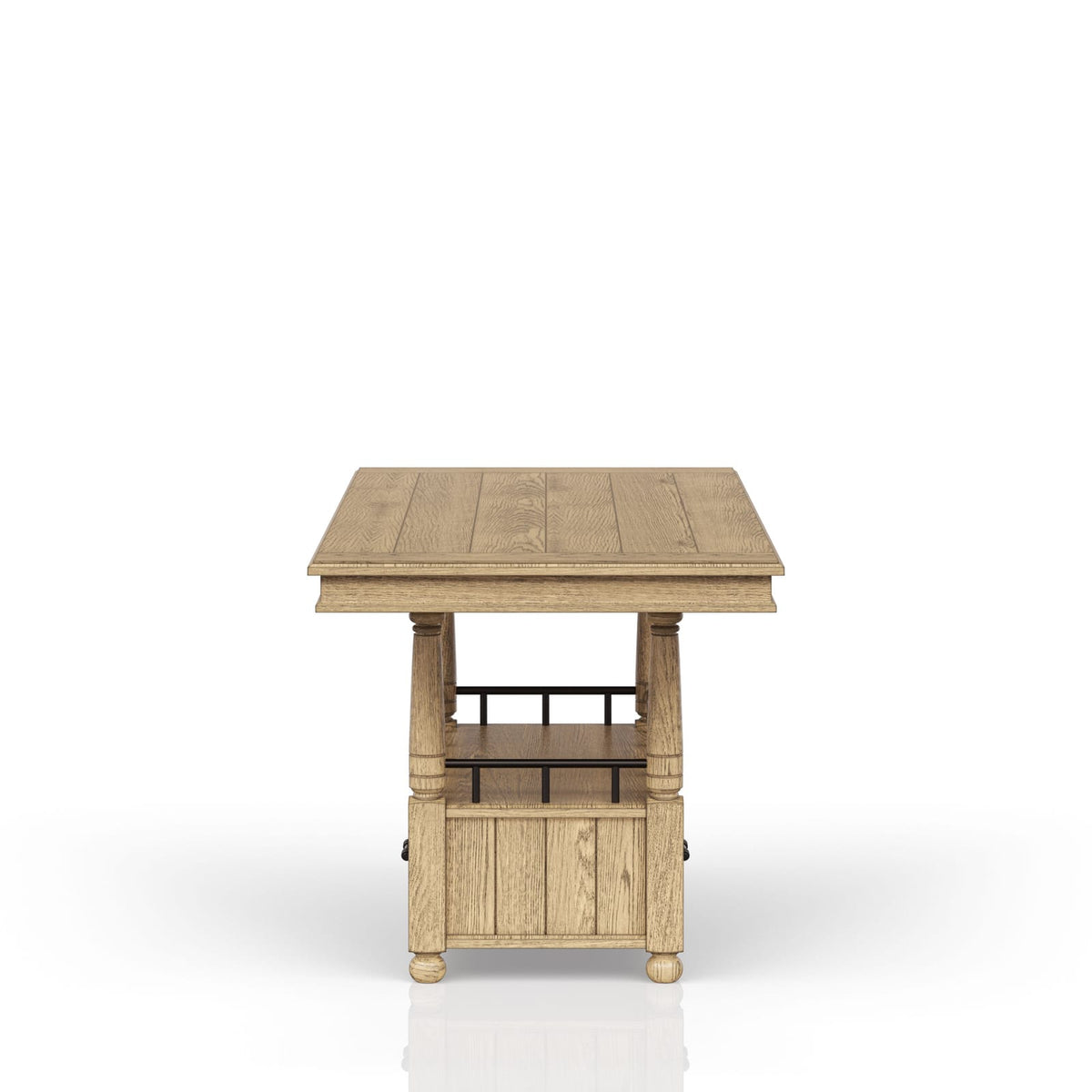 Caramel Solid Wood Dining Table with Storage Drawer for Kitchen