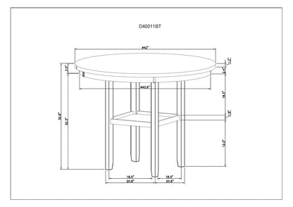 Modern Round Dining Table with Built-In Storage for 4