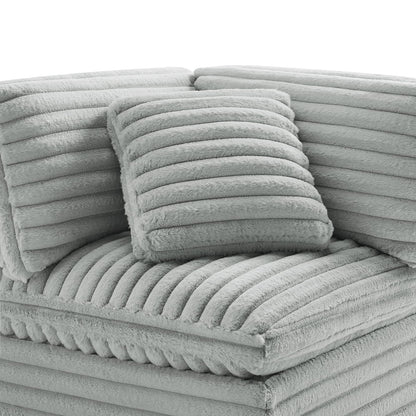 Gray Polyester Modular Sectional Sofa - 2 Pieces for Living Room
