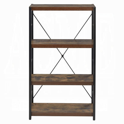 Black Metal Industrial Bookshelf - 11 x 24 x 43 Inches