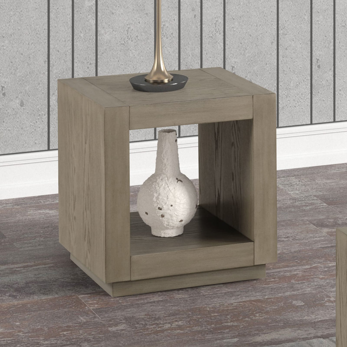 Natural Engineered Wood End Table - 20" Square for Living Room