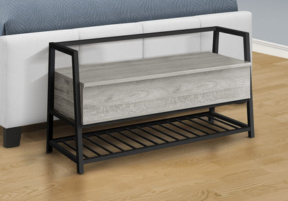 Grey MDF Storage Bench - 42" Entryway Shoe Rack