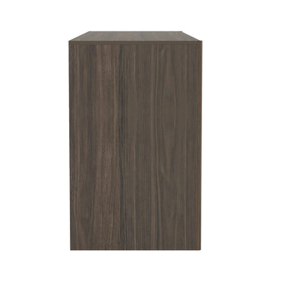 Walnut Brown Double Dresser with 6 Drawers for Bedroom Storage