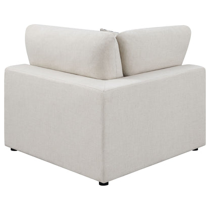 120" Beige Upholstered L-Shaped Sectional Sofa - 4 Seats for Living Room