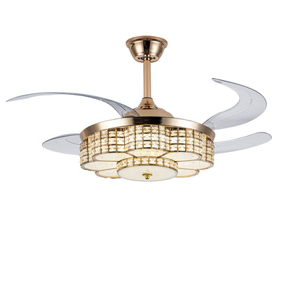 48" Ceiling Fan With Retractable Blades - Gold