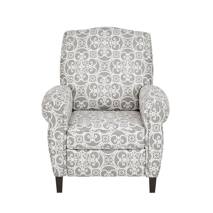 Grey Solid Wood Recliner Accent Chair for Guest Room for Living Room