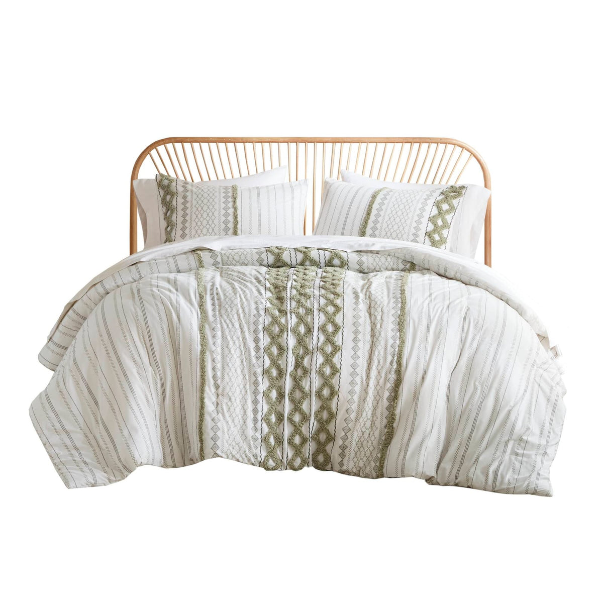 King Cotton Aztec Print Comforter Set with Chenille