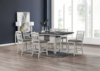 Antique White 7 Piece Dining Set Table with Chairs