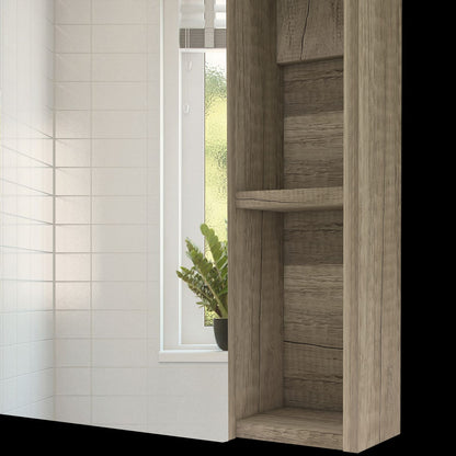 Walnut Particle Board Bathroom Storage Cabinet for Mirror Organization