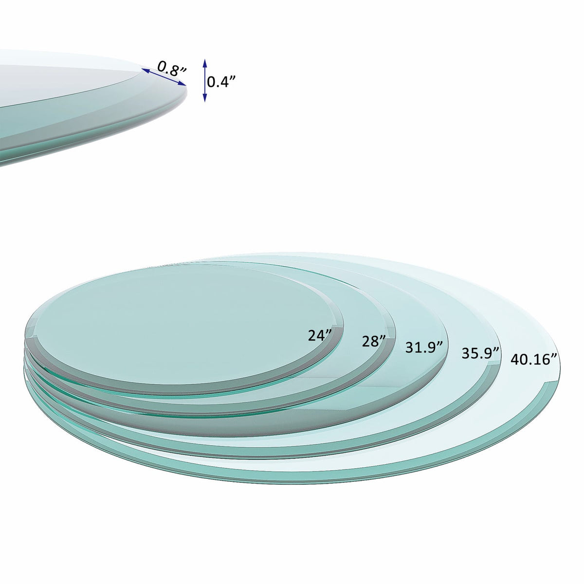 28 Inch Round Glass Table Top - Clear