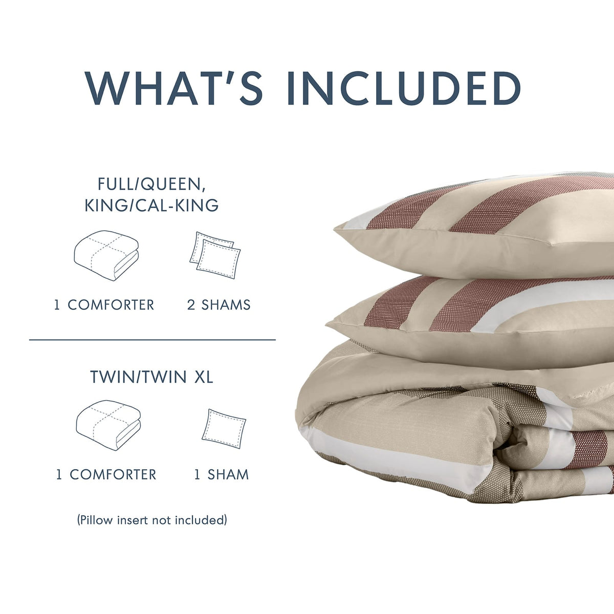Terracotta Polyester Twin Comforter Set - 2 Piece Bedding