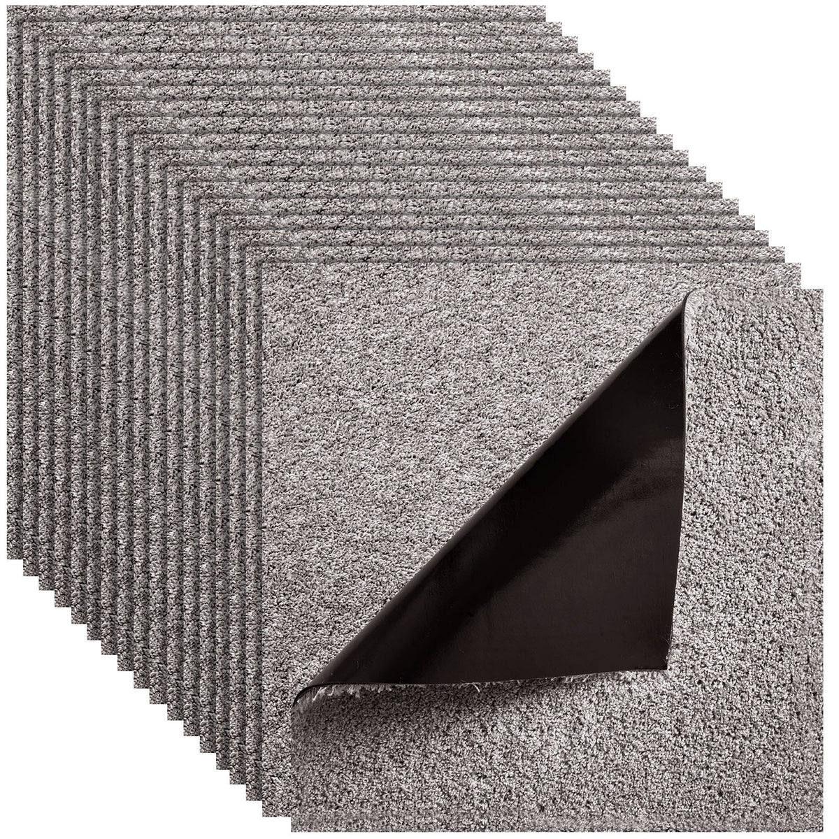 10x18 Inch Dark Brown Polyester Carpet Tiles - 22.5 Sq Ft Rug Set