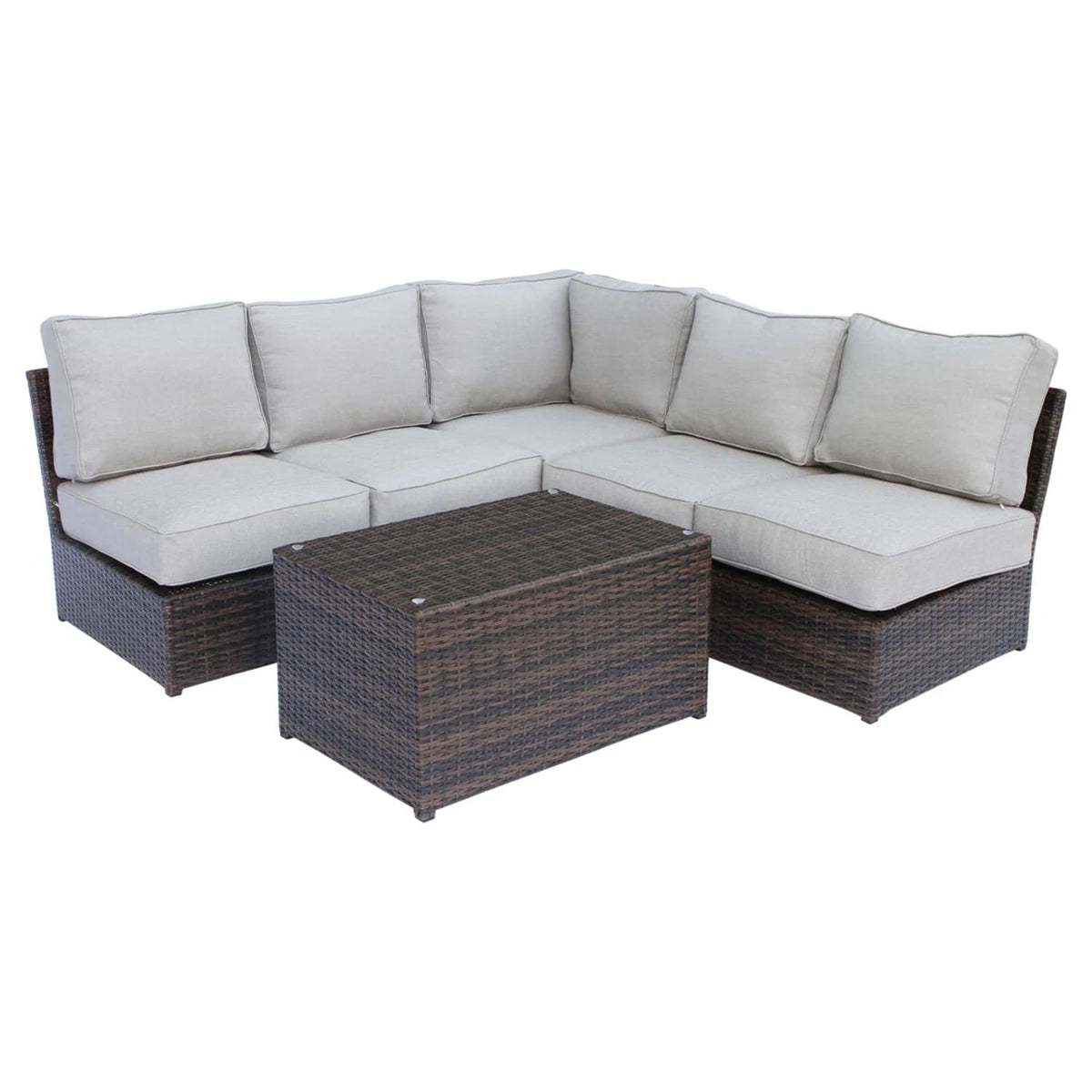 Espresso Wicker Patio Set for Poolside Lounging with Cushions