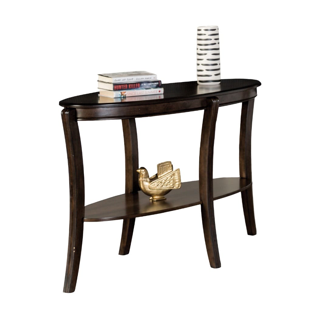 Walnut Oval Sofa Table - Traditional Style for Living Room